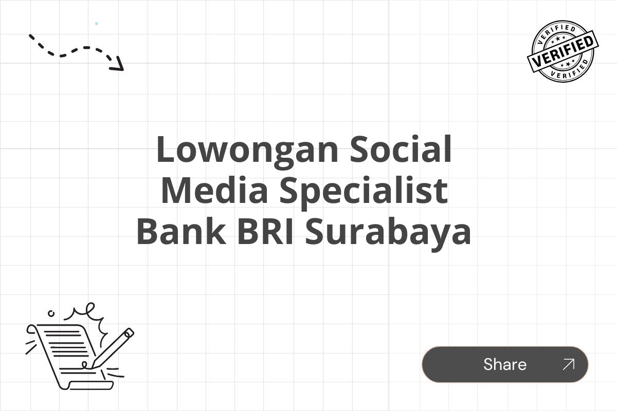 Lowongan Social Media Specialist Bank BRI Surabaya