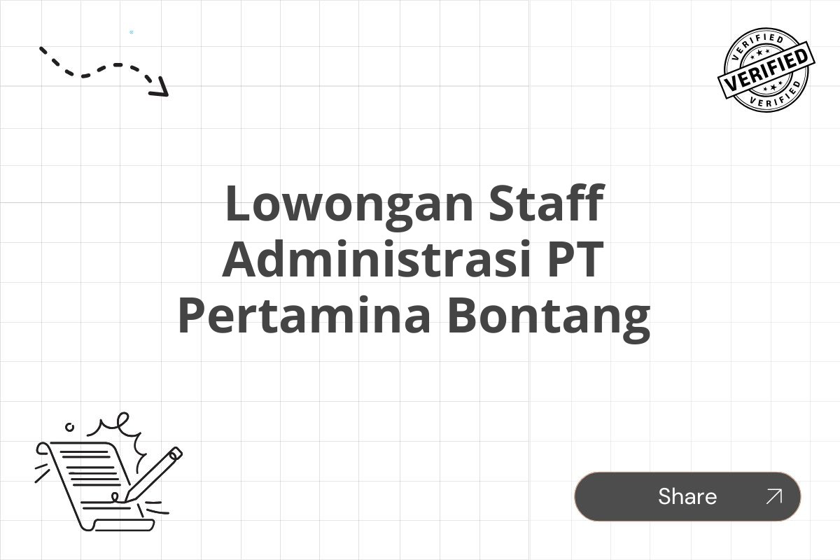 Lowongan Staff Administrasi PT Pertamina Bontang