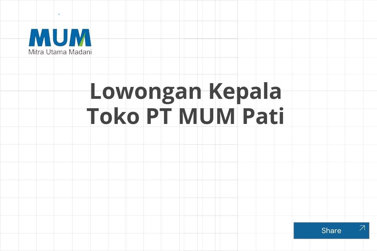 Lowongan Kepala Toko PT MUM Pati